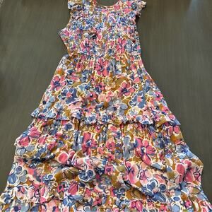 BANJANAN Iris Floral Tiered Midi Dress